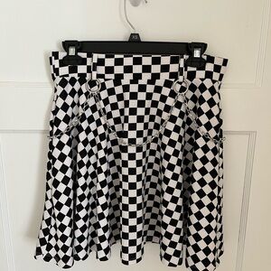 Checkered Black and White Skirt